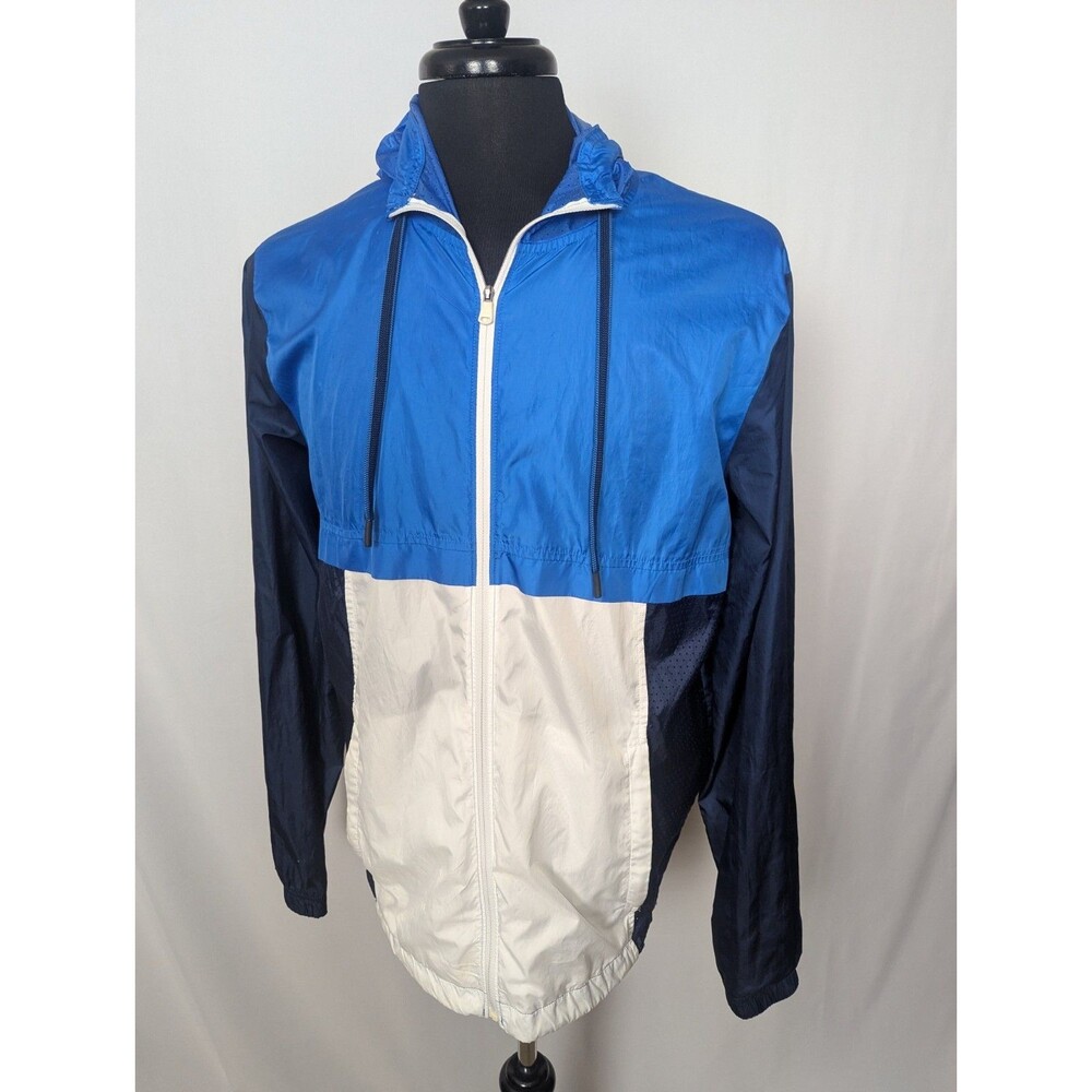 Under Armour Heat Gear Hooded Blue Windbreaker Size Large Excellent Condition